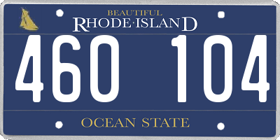 RI license plate 460104