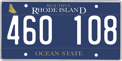 RI license plate 460108
