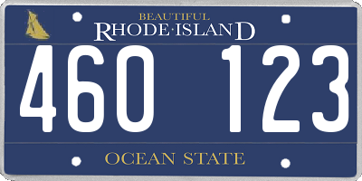 RI license plate 460123