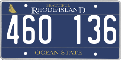 RI license plate 460136