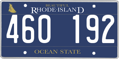 RI license plate 460192