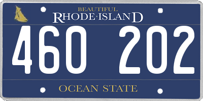 RI license plate 460202
