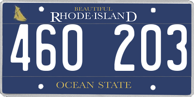 RI license plate 460203