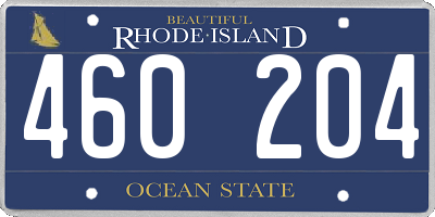 RI license plate 460204