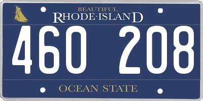 RI license plate 460208