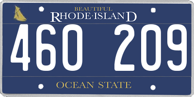 RI license plate 460209