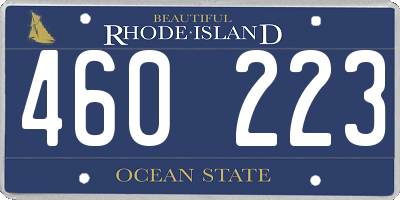 RI license plate 460223