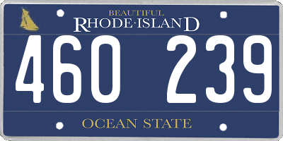 RI license plate 460239
