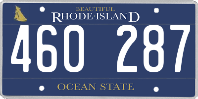 RI license plate 460287