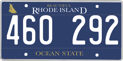 RI license plate 460292