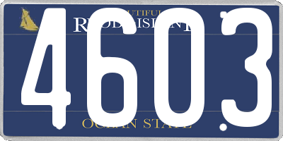 RI license plate 4603