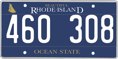 RI license plate 460308