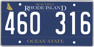 RI license plate 460316