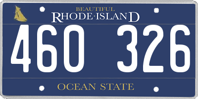 RI license plate 460326