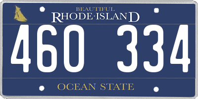 RI license plate 460334