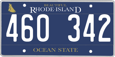 RI license plate 460342