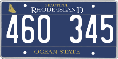 RI license plate 460345