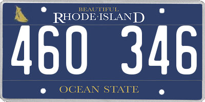 RI license plate 460346