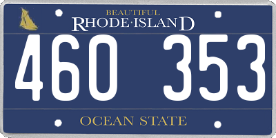 RI license plate 460353