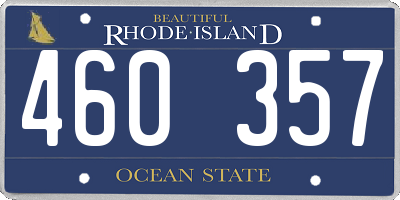 RI license plate 460357