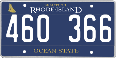 RI license plate 460366