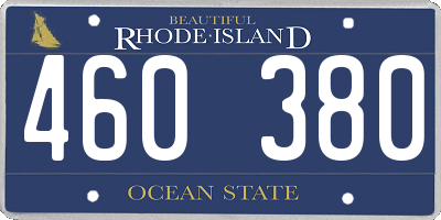 RI license plate 460380