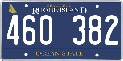 RI license plate 460382