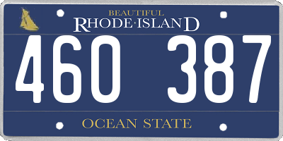 RI license plate 460387