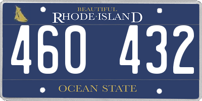 RI license plate 460432