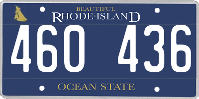 RI license plate 460436
