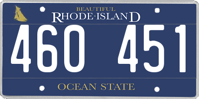 RI license plate 460451
