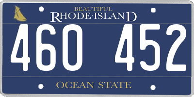 RI license plate 460452