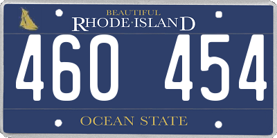 RI license plate 460454