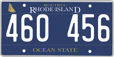RI license plate 460456