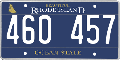 RI license plate 460457