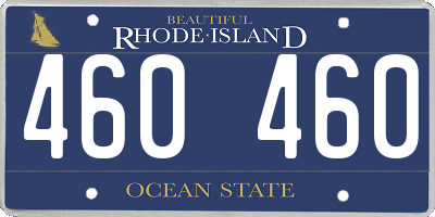 RI license plate 460460