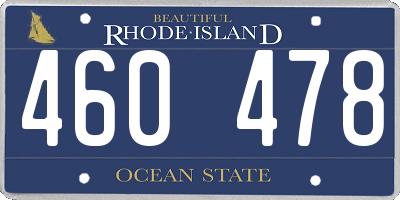 RI license plate 460478