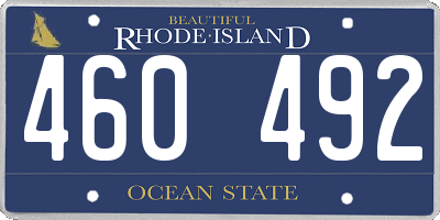 RI license plate 460492