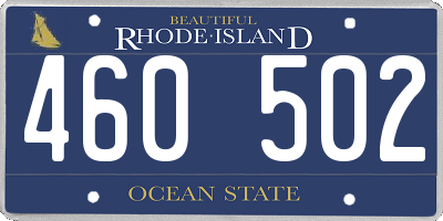 RI license plate 460502