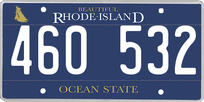 RI license plate 460532