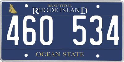 RI license plate 460534