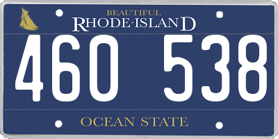 RI license plate 460538