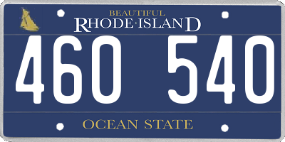 RI license plate 460540