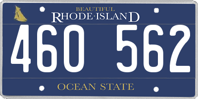 RI license plate 460562