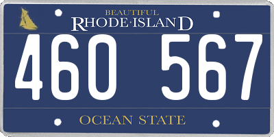 RI license plate 460567