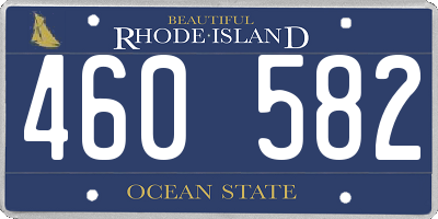 RI license plate 460582