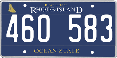 RI license plate 460583