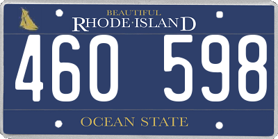 RI license plate 460598
