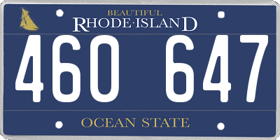 RI license plate 460647