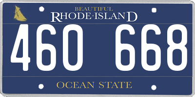 RI license plate 460668